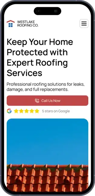 Mobile mockup of a website.